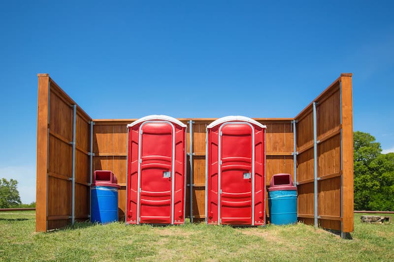 Short-term porta potty units staged for delivery in Santa Cruz, California